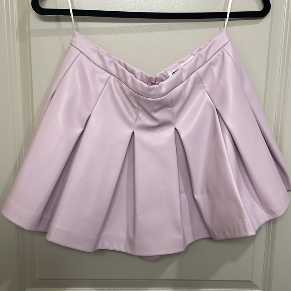 Amanda Uprichard Leather Pink Skirt w/short size M
